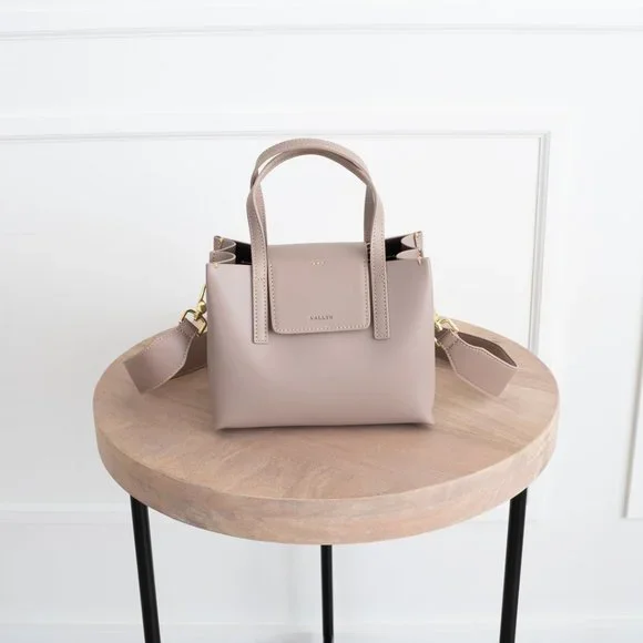 😍 Stella Mini Satchel Bag - Genuine Leather - Pale Rose - Picture 6 of 14